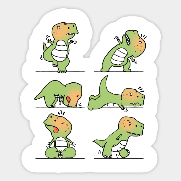 T-Rex tries Yoga Sticker by MasutaroOracle